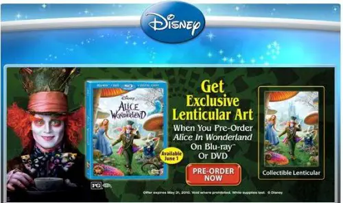 Walmart to offer Free Alice in Wonderland Art when you Pre-order