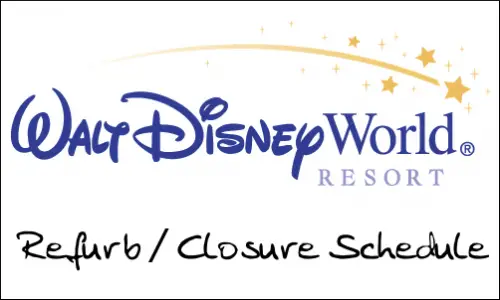 Disney World Refurbishment Schedule October 2012