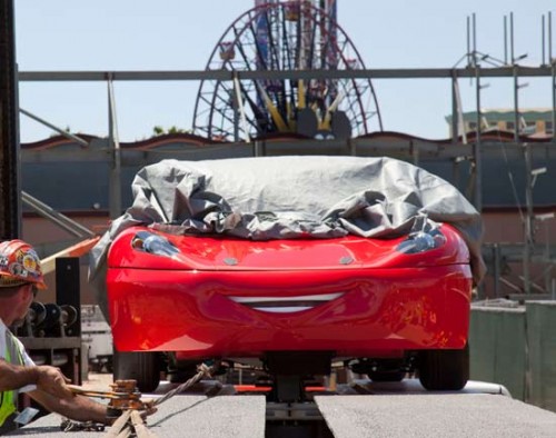 First Look: Cars Land Welcomes the First Test Vehicle for Radiator Springs Racers