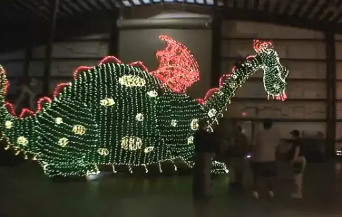 Main Street Electrical Parade behind the scenes in the Magic Kingdom parade barn