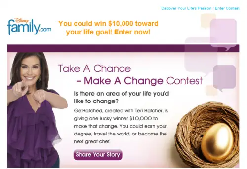You could win $10,000 toward your life goal