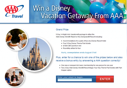 AAA's Sweepstakes Could Send You to Disney Resorts in California or Florida