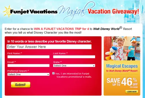 Funjet Vacations Magical Vacation Giveaway!