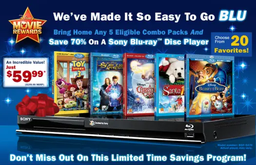Buy 5 eligible Blu-ray combo packs, and unwrap a great gift for the entire family.