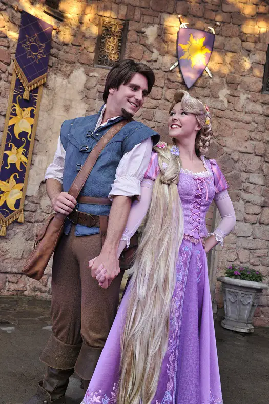 Rapunzel and Flynn Rider from the Walt Disney Pictures animated feature “Tangled” at the Magic Kingdom