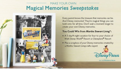 Make Your Own Magical Memories Sweepstakes