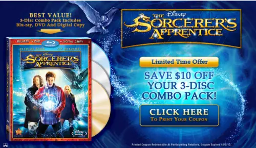 The Sorcerer’s Apprentice- $10 Off Coupon