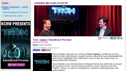 TRON: Legacy Soundtrack Listening Preview with KCRW now available