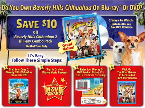 Beverly Hills Chihuahua 2 – $10 off Coupon