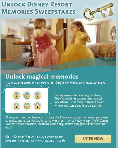 Unlock Disney Resort Memories Sweepstakes