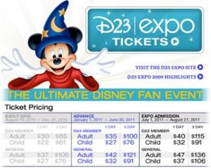 Purchase Your D23 Expo 2011 Tickets Today! Advance Discounted Tickets End June 30, 2011
