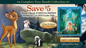 Save $5 off Bambi 2 Bluray Combo Pack