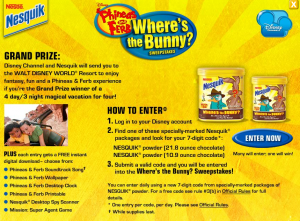 Disney - Phineas and Ferb Where's the Bunny Sweepstakes