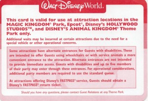 Disney World's Guest Assistance Card Details