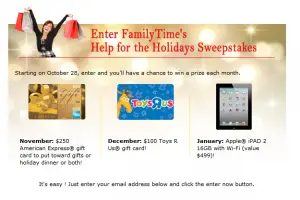 Disney Family Time - Help for the Holidays Sweepstakes