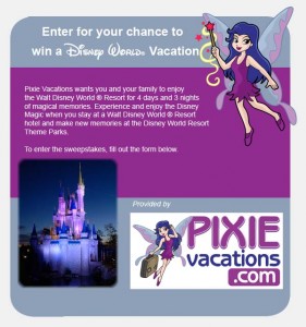 Win a free trip to Disney World from Pixie Vacations