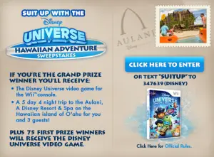 Disney Universe - Hawaiian Adventure Sweepstakes