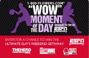 WOW Moment of the Day Sweepstakes from ESPN and 1-800-Flowers