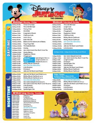 All New Disney Junior Channel Programming Guide
