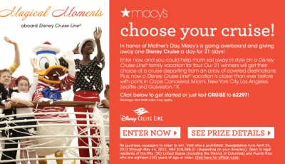 Macy's - Choose Your Cruise Sweepstakes