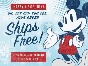 Happy 4th of July! Disney Store has Free Shipping!