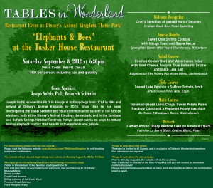 Tables in Wonderland - Special Events for September 2012
