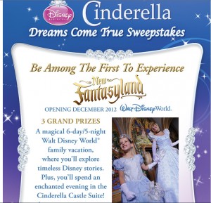 Disney Movie Reward's Cinderella Dreams Come True Sweepstakes