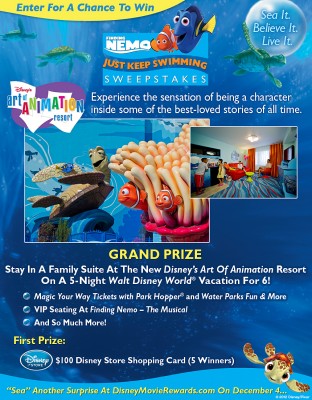 Finding Nemo's Just Keep Swimming Sweepstakes