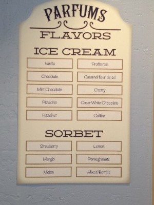 ce cream and sorbet flavors at L’Artisan des Glaces Sorbet and Ice Cream Shop