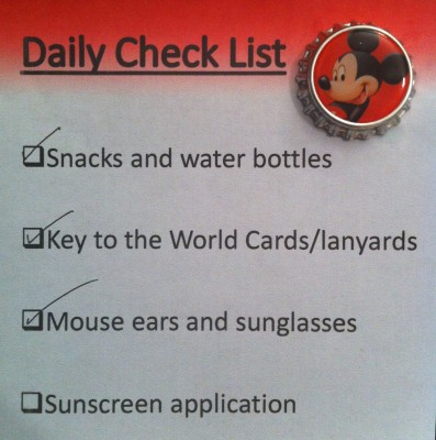 Daily Disney Check List