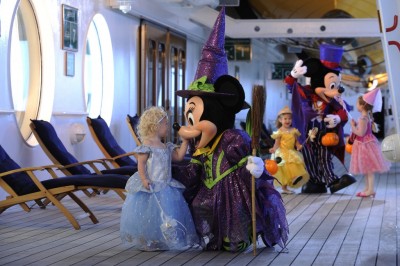 Minnie in her Halloween costume on Disney Cruise