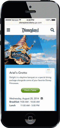 Disneyland Mobile Site