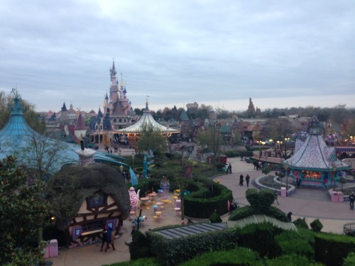 The view from the Queen's castle in Alice's Curious Labyrinth.