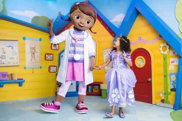 Disney's Hollywood Studios guests can meet Dottie "Doc" McStuffins from the Disney Channel and Disney Junior TV show "Doc McStuffins" in her backyard playhouse clinic in the Animation Courtyard for happy hugs and star-powered pictures. Disney's Hollywood Studios is one of four theme parks at Walt Disney World Resort located in Lake Buena Vista, Fla. (Chloe Rice, photographer)