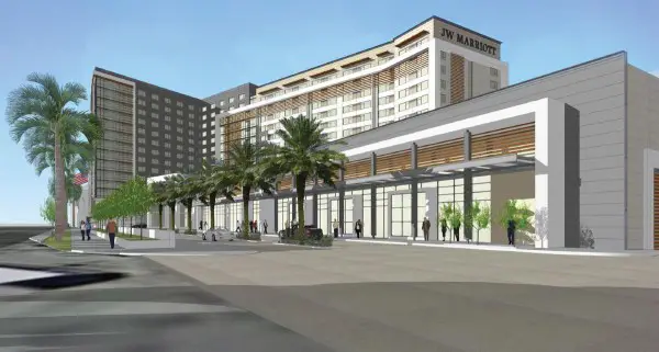 At least $150 million will be spent to build the new JW Marriott Anaheim at the GardenWalk mall near Disneyland. The 12-story hotel will have 466 rooms.