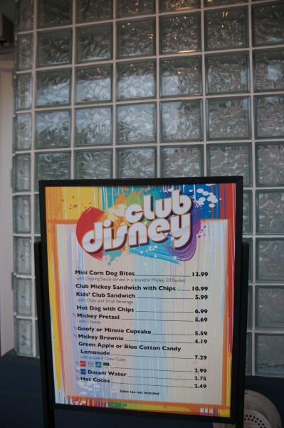 club disney menu