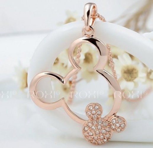 Rose Gold Twin Mickey Necklace 2