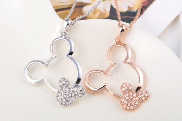 Rose Gold Twin Mickey Necklace 3
