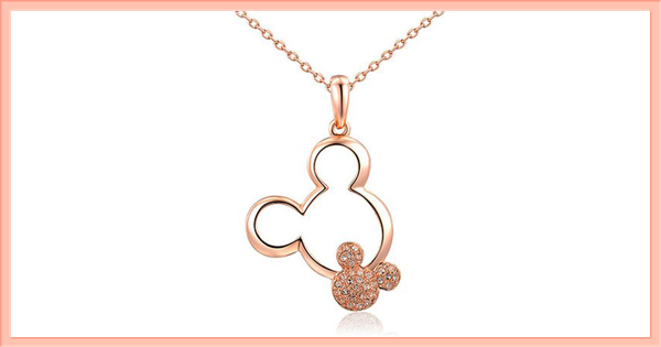 Rose Gold Twin Mickey Necklace