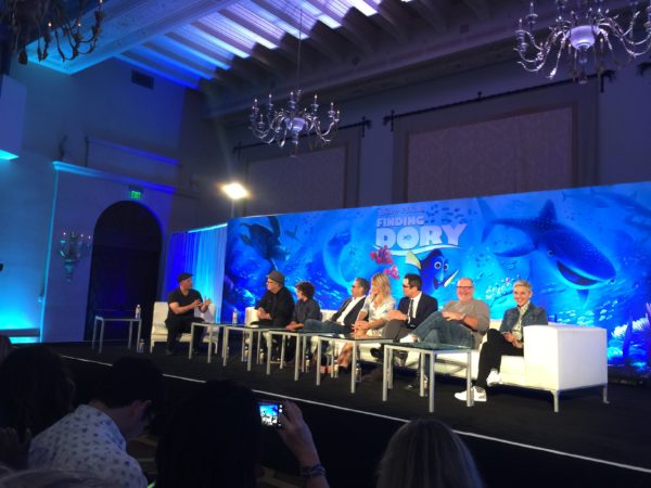 The cast at the Finding Dory Press Conference at the Montage Beverly Hills
