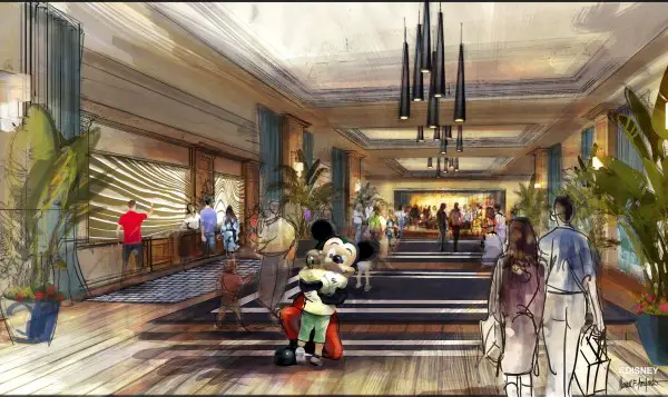 Concept art from Disney on the proposed luxury hotel's lobby