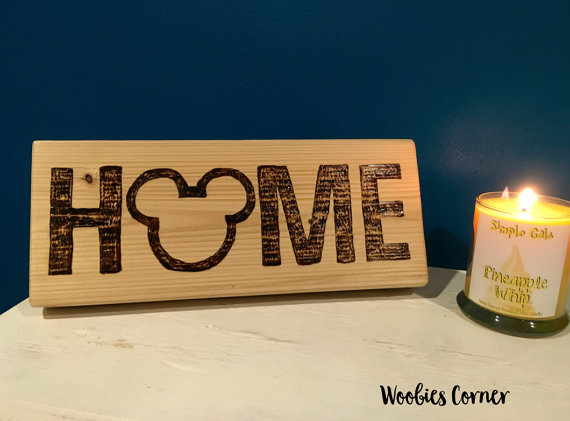 Mickey HOME Wooden Sign