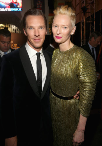  Actor Benedict Cumberbatch (L) and Tilda Swinton(Photo by Jesse Grant/Getty Images for Disney)
