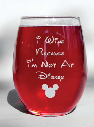 Disney Engraved Wine Glass