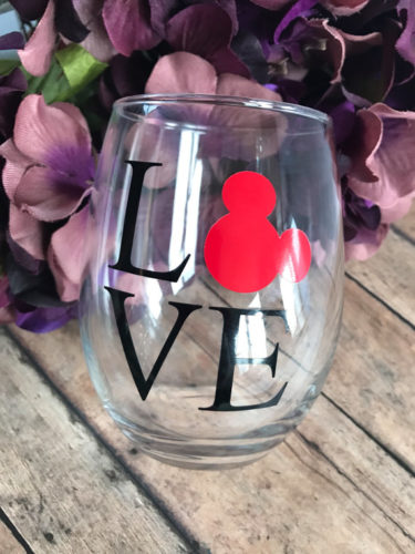 Disney Love Wine Glass