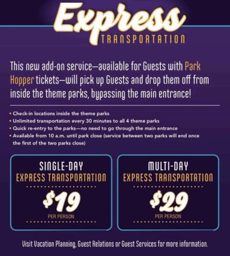 Walt Disney World Raises prices on Express Bus Transportation