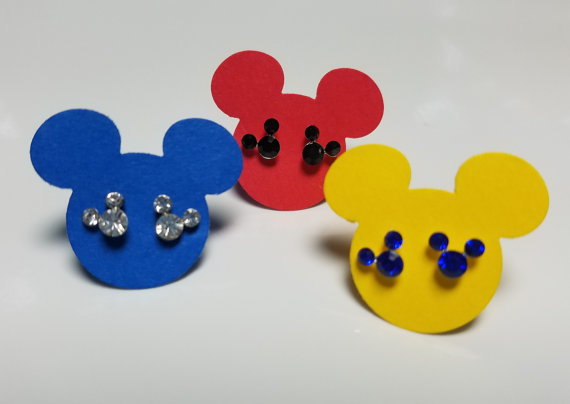 Crystal Mickey Mouse Earring Studs