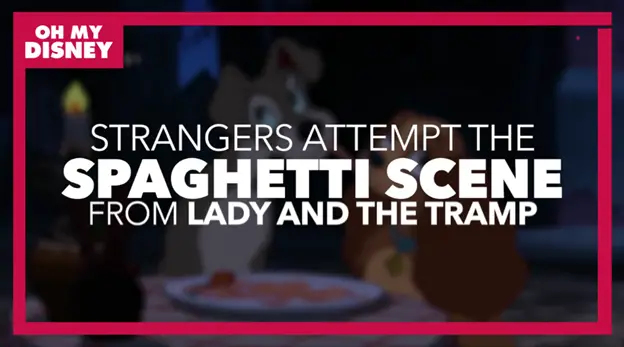 Watch as Strangers Recreate The Spaghetti Scene From "Lady And The Tramp"