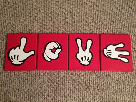 Mickey Mouse Gloves Sign