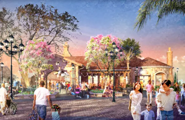 Concept art for new Restaurant to replace Portobello Country Italian Trattoria in Disney Springs